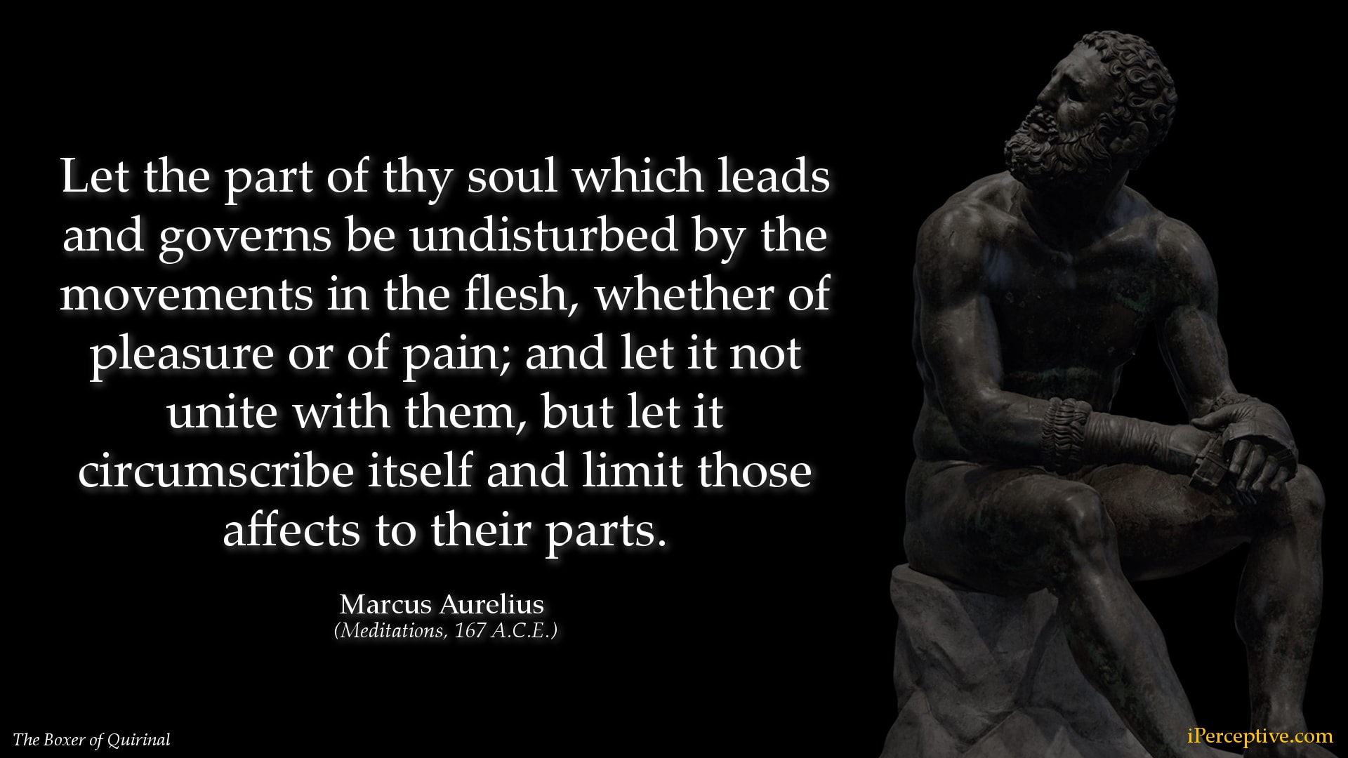 Marcus Aurelius Stoic Quote: Let the part of thy soul which leads and governs be undisturbed by the...