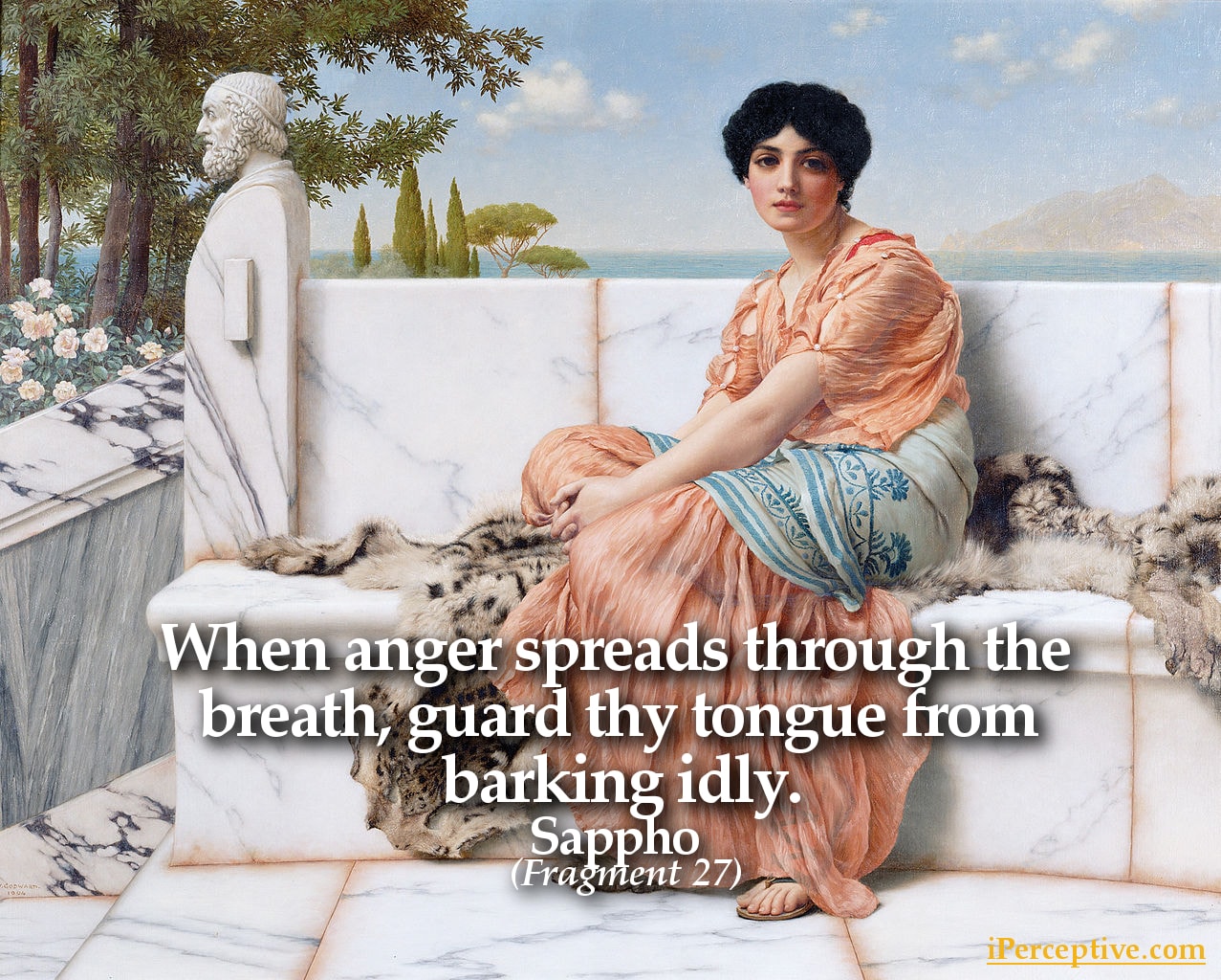 Sappho Quote: When anger spreads through the breath, guard thy tongue...