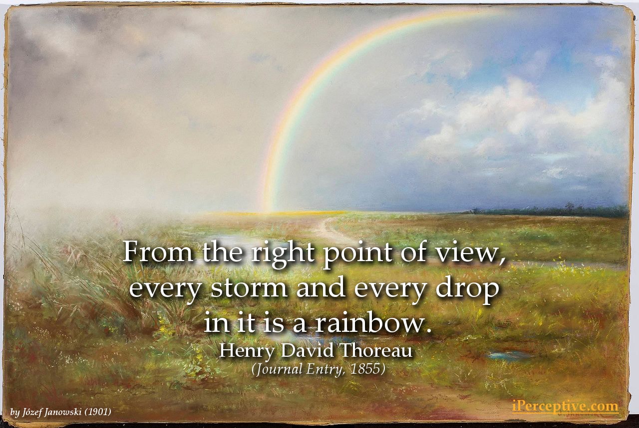 Henry David Thoreau Uplifting Quote: From the right point of view, every storm ... (painting by Frederic Edwin Church)