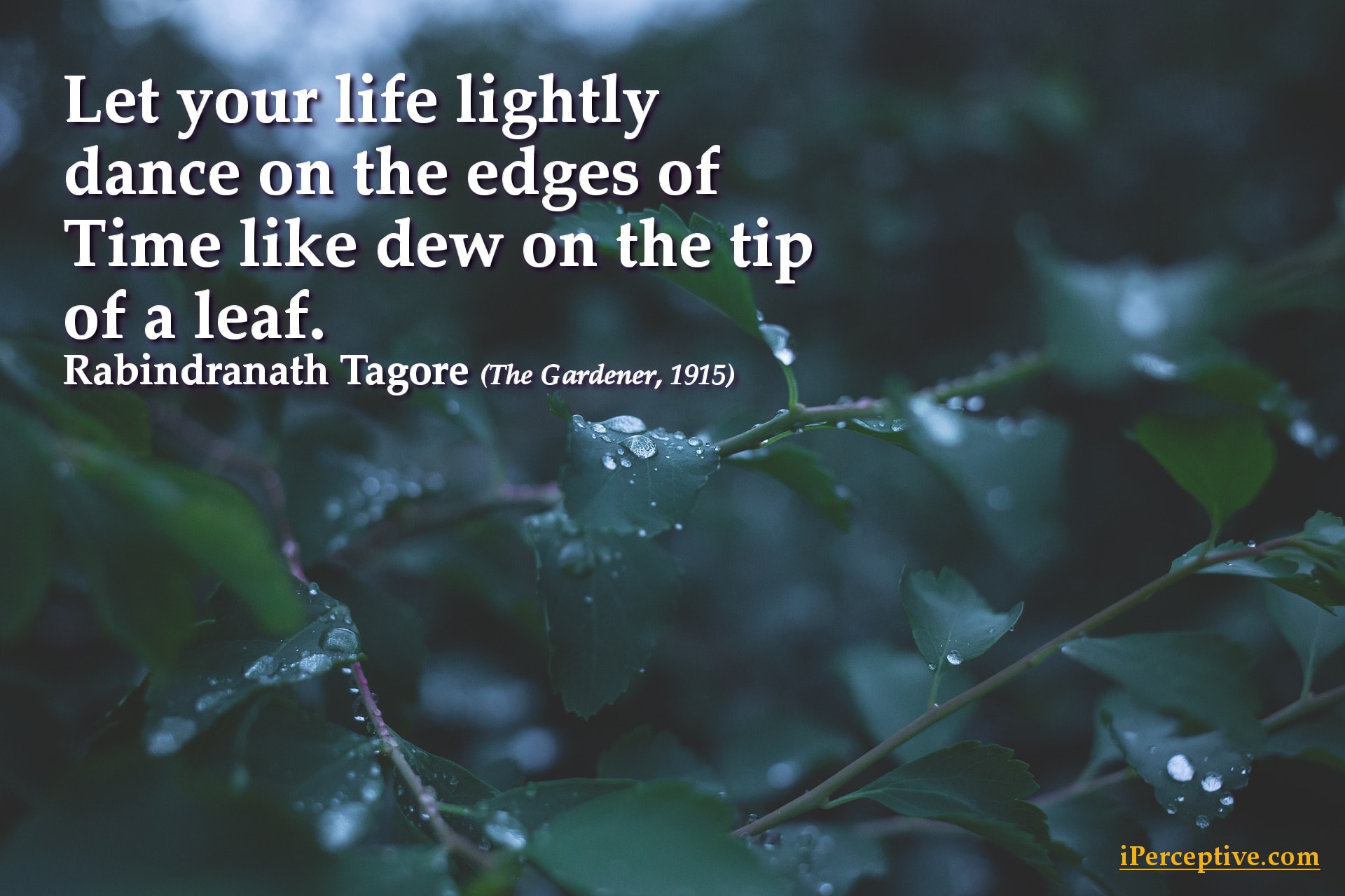 Rabindranath Tagore Quote: Let your life lightly dance on the edges of Time like...
