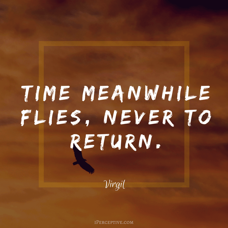 Virgil Quote: Time meanwhile flies, never to return.